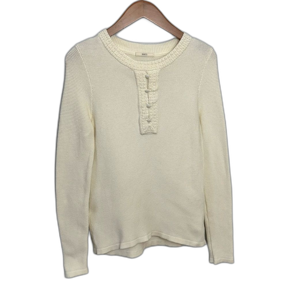 Sessun Cream Knit Long Sleeve Sweater Size Small Winter Snow Cold Quiet Luxury